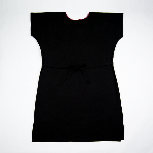 Vintage Dress with Mexican Embroidered Flowers